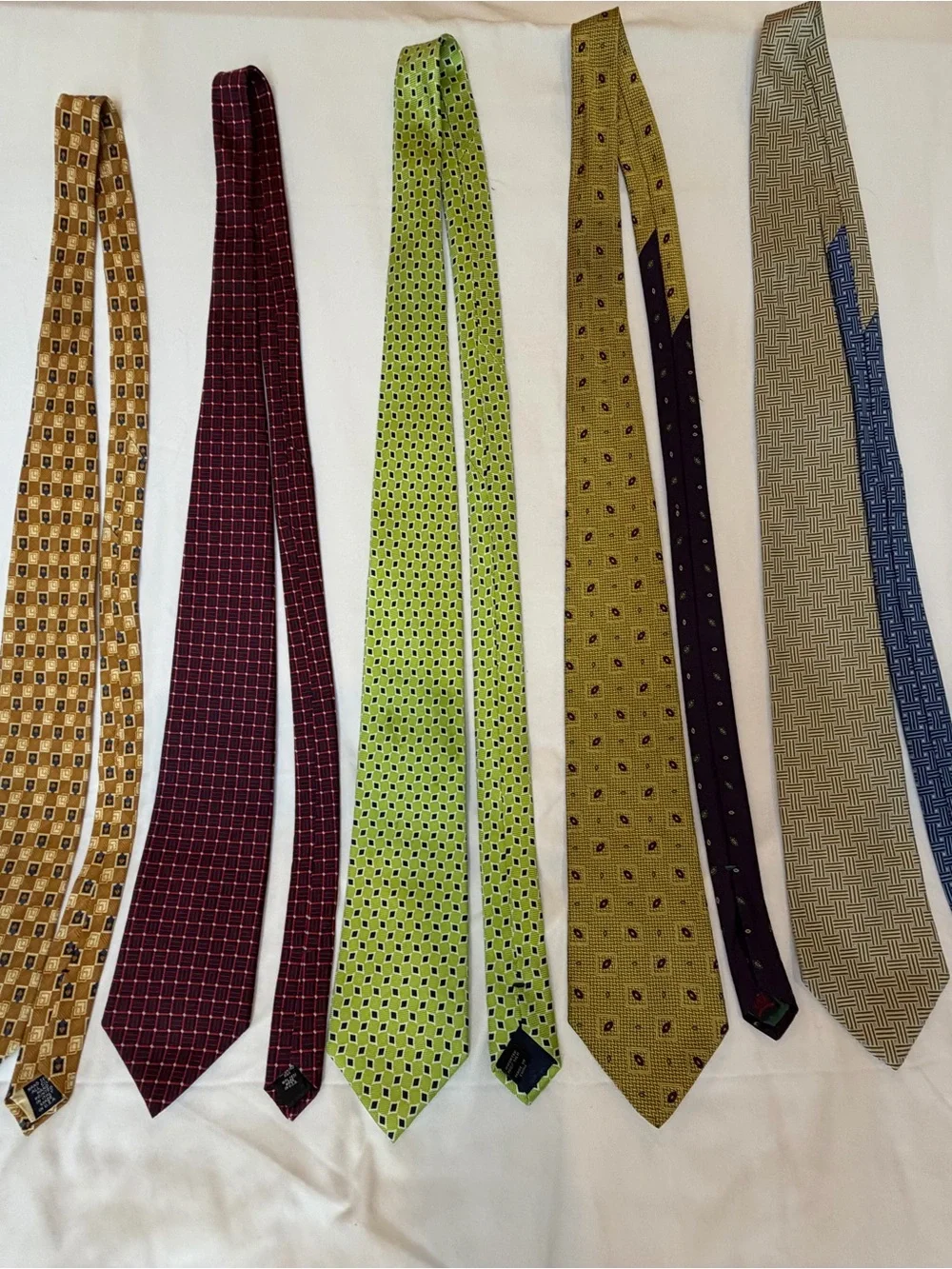 Lot 5 100% Silk Ties Tommy Hilfiger Jos A Bank Palatina Fanti USA